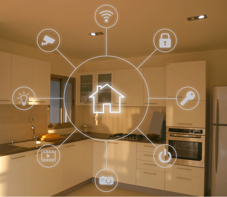 smart home automation system with mobile app control, lighting, and climate management